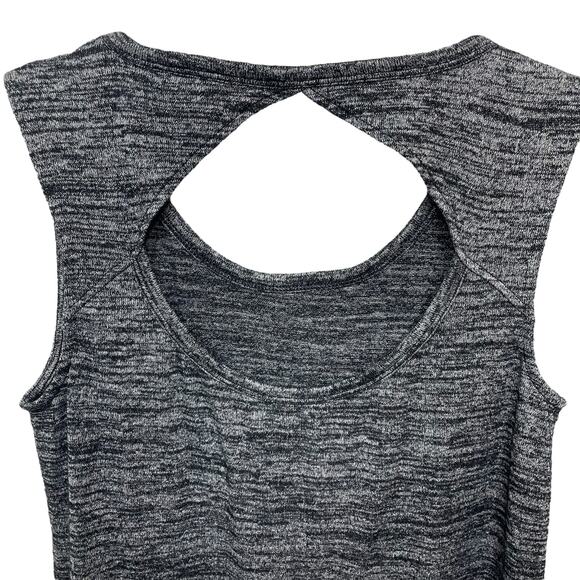 Athleta Cutout Back Tank Top Soft Heathered Dark Gray Relaxed Fit Size Small - Picture 5 of 10